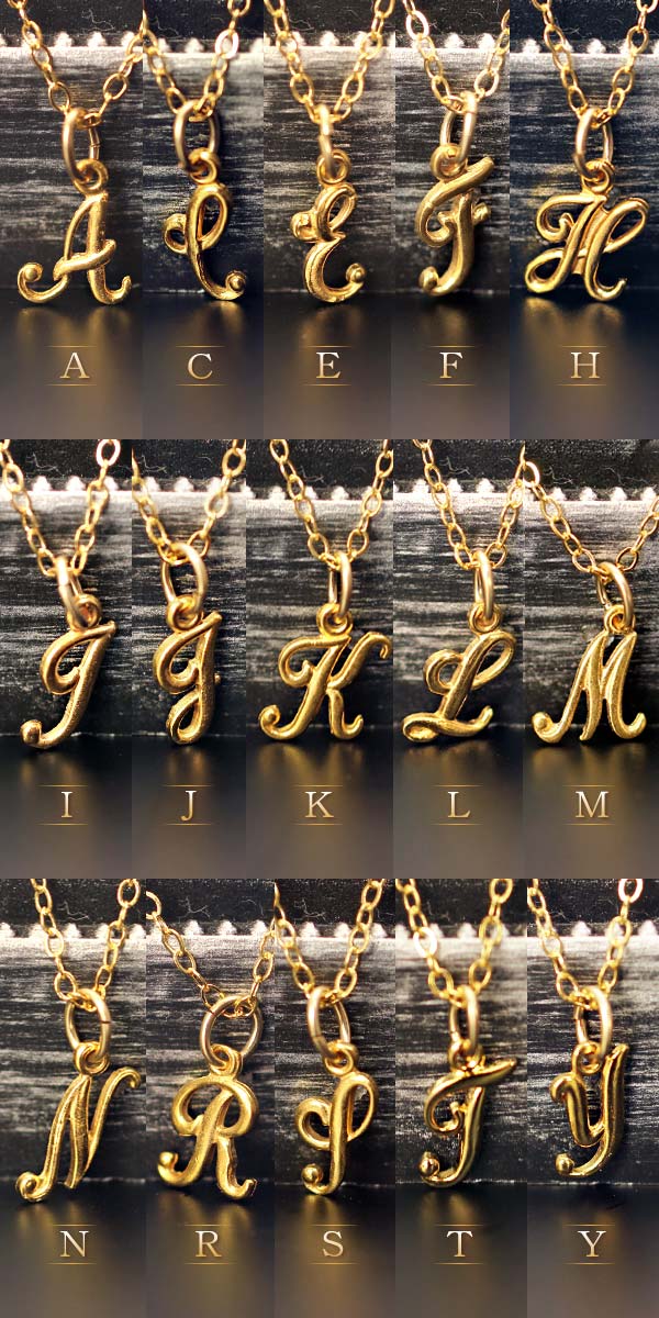 【国内発送】14KGF* ミニアルファベット イニシャル ネックレス イニシャルネックレス アルファベットネックレス ゴールド
