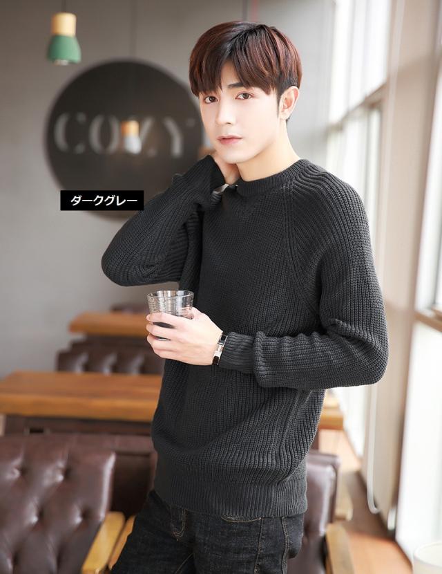 秋冬 メンズ クルーネックセーター 無地 シンプル 丸首 ニット セーター トップス 細身 韓国風 プルオーバー の通販はau Pay マーケット Sasakishop