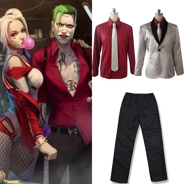 即納 4サイズ ジョーカー コスプレ Suicide Squad バットマン コスチューム ハロウィン Halloween 衣装 4点セット ペア キャラクターの通販はau Pay マーケット 土日祝も即日発送 Fleur フルール