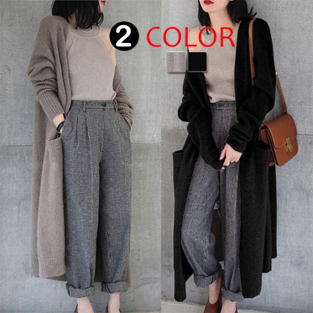 即日発送 ロングカーディガン レディース トップス ロング丈 羽織り きれいめ 秋冬 ニットコート ニットカーディガン アウター 通勤 通学の通販はau Pay マーケット ヨシコ商店