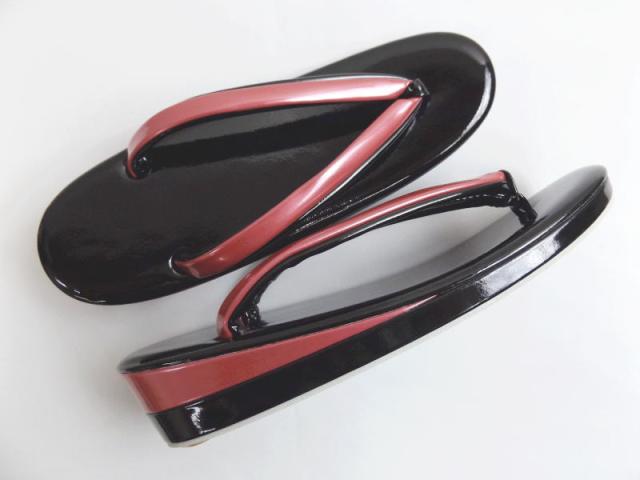 和装 草履 バッグ セット エナメル 黒 赤 ブラック フリーサイズ