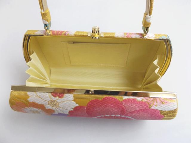 草履バッグセット 紗織 西陣織 正絹 帯地 金色地大輪八重桜桜 Ｌ 24cm 日本製 振袖 成人式 卒業式 袴 訪問着 着物 きもの_4