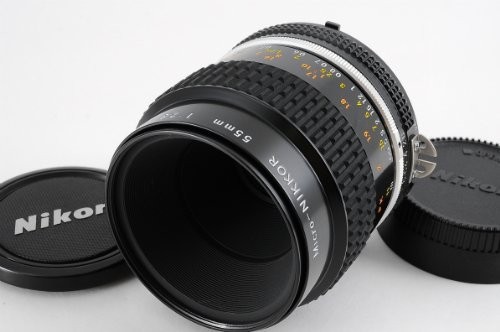 【中古　保証付 送料無料】Nikon 単焦点マイクロレンズ AI マイクロ 55 f/2.8S フルサイズ対応