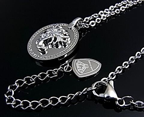 LION HEART/ライオンハート【ステンレスアクセ】メンズ S ライオンモチーフコイントップ ステンレスネックレス　LHMN010H（送料無料）_2