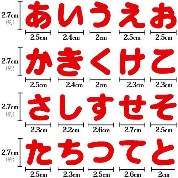 ひらがな ワッペン あ と アップリケ フェルト アイロン接着 赤色 名前 ネーム アイロンワッペン お名前ワッペン 手芸 メール便可 の通販はau Pay マーケット Re Make