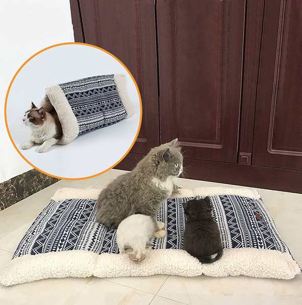 2way 猫トンネル 猫ベット 犬ベット スリーピングバッグ ベッド ネコ 保温防寒 ハウス クッションの通販はau Pay マーケット Bayt