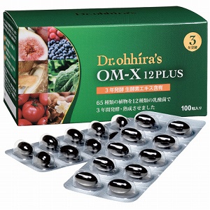 送料無料 乳酸菌 生酵素 サプリメント OM-X 12PLUS（オーエム・エックス 12プラス）100粒 植物原料を12種類の乳酸菌で3年間発酵させたサプリ ビタミン ミネラル 発酵エキス 発酵サプリ 植物性原料 発酵熟成の通販は