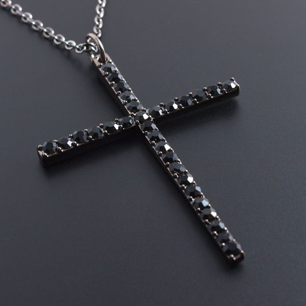 十字架 ネックレス レディース ネックレス ロング ブラック クロス  