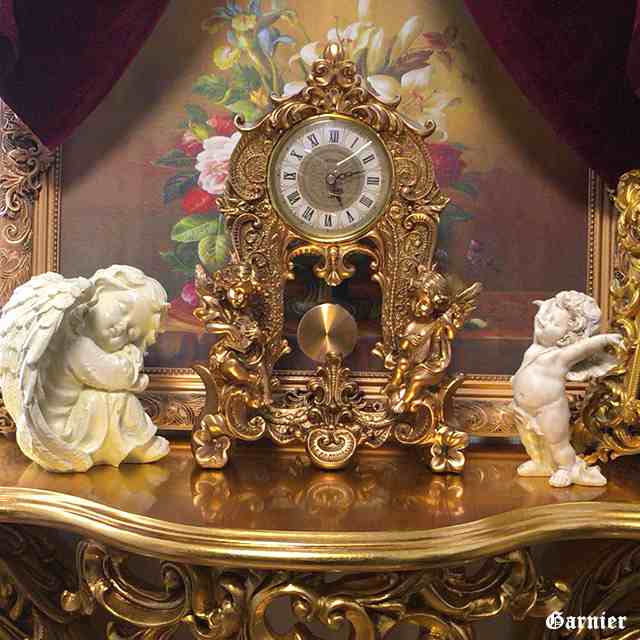 置時計 天使 エンジェル フレア フルールデリス バロック調 装飾