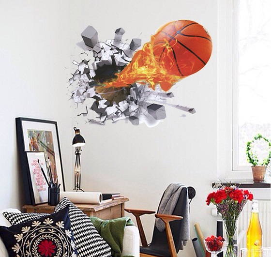 ウォールステッカー 壁を破るバスケットボール 3d 壁シール お洒落な 火を噴く球 ３次元 だまし絵 貼り直せる ウォールシールの通販はau Pay マーケット 41ウォールステッカー