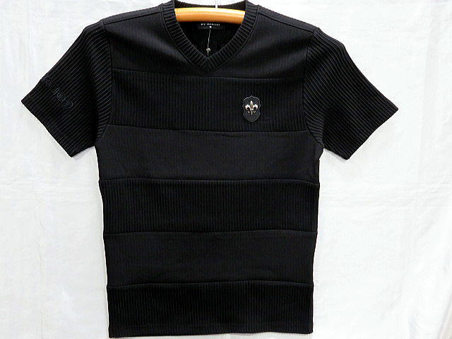 Be Ambition  切替半袖Tシャツ 百合ワッペン＆ロゴ刺繍　ビーアンビション