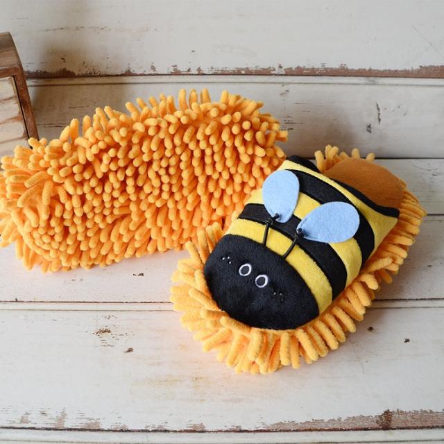 モップスリッパ ミツバチ マイクロファイバー スリッパ キャラクター 雑貨 床拭き 掃除 ルームシューズ 動物 アニマル 黄の通販はau Pay マーケット Canderry House