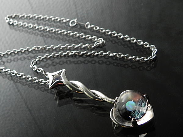 当店オリジナル１点物 銀のスプーン 宇宙ガラスネックレス 宇宙ガラス 宇宙ガラスネックレス 宇宙 銀のスプーンネックレス 日本製の通販はau Pay マーケット シルバーアクセサリー夢ロード