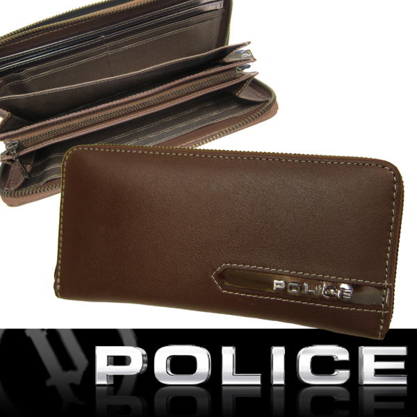 POLICE　ポリス 長財布 牛革 ラウンドファスナー国内正規代理店商品 PA56902 BR ブラウン【送料無料】 母の日 プレゼント ギフト