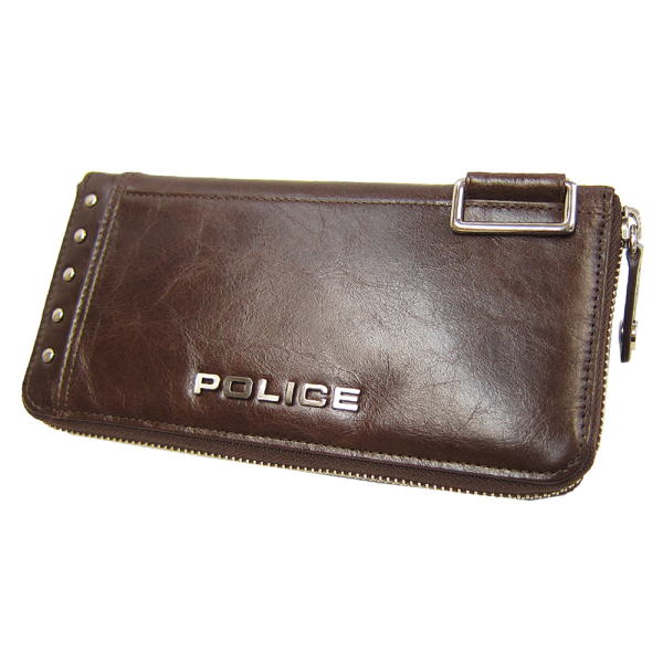 POLICE ポリス 長財布 牛革 ラウンドファスナー 財布 METALLIC PA
