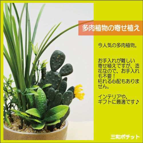 造花 フェイクグリーン 多肉植物 寄せ植え サボテン グリーンプラント インテリアグリーン Bタイプ ギフト プレゼント おしゃれ かわいいの通販はau Pay マーケット 三和ポチット