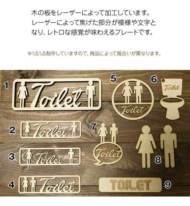 木製 トイレプレート◇レーザー加工◇サインプレート◇メッセージプレート◇ドアプレート◇抜き文字◇ピクトサイン◇各種◇の通販はau PAY マーケット  - ＭＵＳＥ．ｃｏｍ