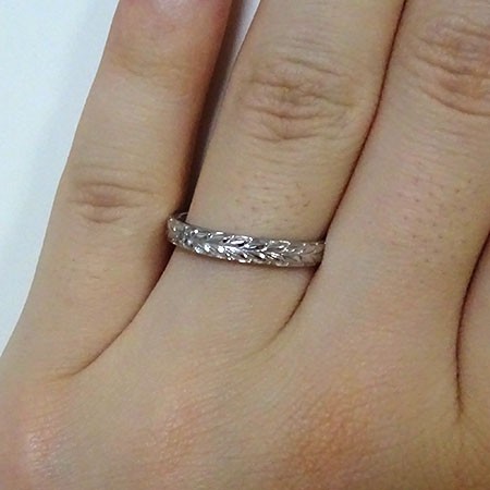 ハワイアン ジュエリー ペアリング 2本セット プラチナ 結婚指輪 マリッジリング ダイヤモンド Pt900 マイレ