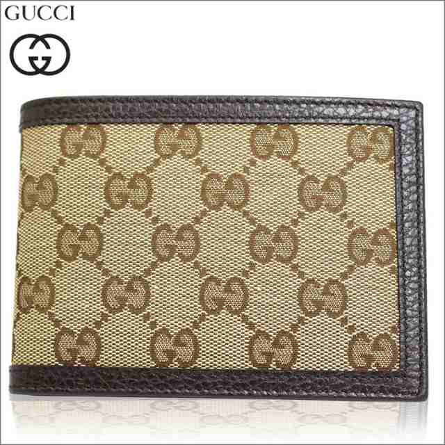 グッチ GUCCI 財布 二つ折り財布 GGキャンバス レザー 本革 ベージュ