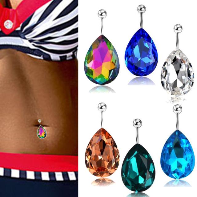 ビッグドロップジュエルへそピアス 14g 14ゲージ チャーム 揺れる アクア 水色 紫色 パープル レインボー 虹色 ブルー サファイア ジルコの通販はau Pay マーケット ボディピアス専門店グリーンピアッシング