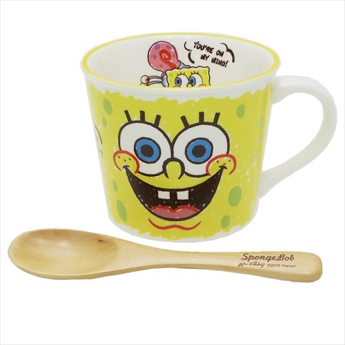 スポンジボブ ウッドスプーン付きマグ フェイス マグカップ おしゃれ コップ マグ 食器 448 の通販はau Pay マーケット ユニオン