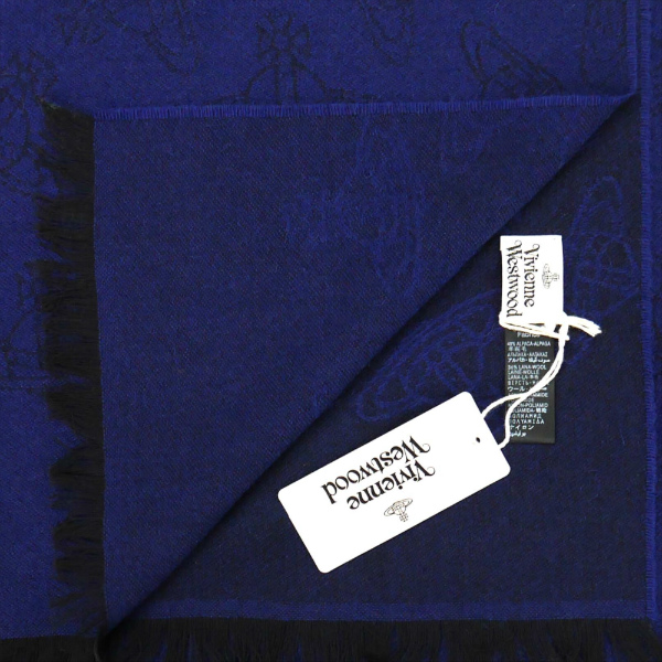 ヴィヴィアン・ウエストウッド マフラー Vivienne Westwood　コレクション ウール100％ DARK BLUE系 10066-GE-K209 ヴィヴィアン・ウエストウッド マフラー Vivienne Westwood