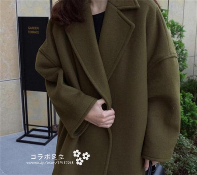 チェスターコート レディース コート 秋冬 アウター 通勤 冬服 ルーズコート ミディアム丈 韓国ファッション カーキの通販はau Pay マーケット コラボ足立