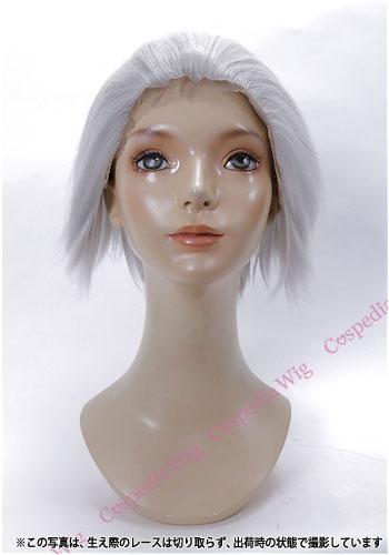 ショートフロントレース　シルバー　コスプレウィッグ コスプレ ウィッグ wig コスウィッグ 耐熱の通販は
