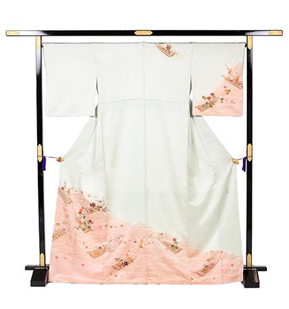 往復送料無料 全部揃って安心 大学 高校 小学生  3泊4日 卒業式 入学式 訪問着 レンタル  A 訪問着 No.011-1062-M