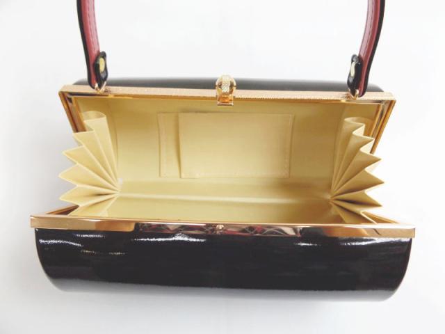 草履バッグセット エナメル 横丸型 黒色（ピンク） Ｌ 日本製 振袖 成人式 卒業式 袴 着物 訪問着 無地 振袖用 はかま ハカマ きもの_3
