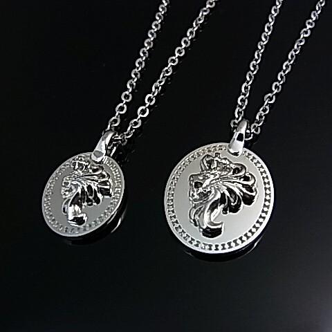 LION HEART/ライオンハート【ステンレスアクセ】メンズ S ライオンモチーフコイントップ ステンレスネックレス　LHMN010H（送料無料）_3