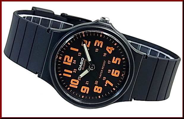カシオ/CASIO】アナログクォーツ メンズ腕時計 ボーイズサイズ ブラック/オレンジ文字盤 ブラックラバーベルト 海外モデル  MQ-71-4B（の通販はau PAY マーケット - BRIGHT | au PAY マーケット－通販サイト