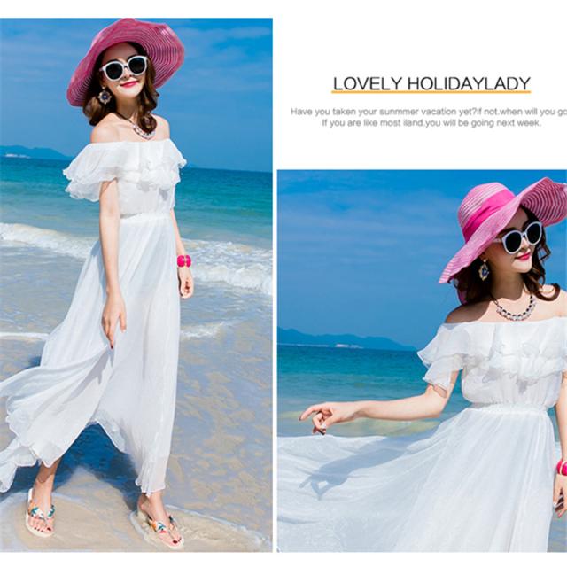 即日発送 ビーチワンピース ワンピース レディース 白サマーワンピース マキシ丈 ロングワンピース 半袖ビーチ リゾート シフォンの通販はau Pay マーケット コスモオトリ