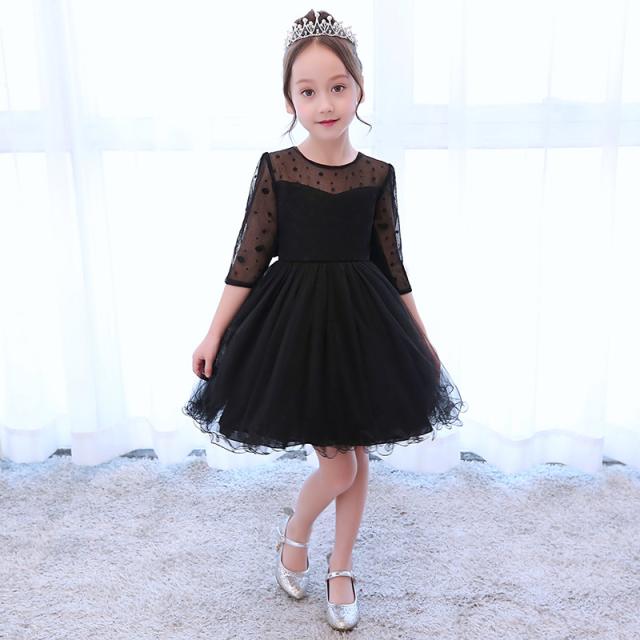 子供ドレス ピアノ発表会 黒い チュール ワンピース 5分袖 子どもドレス フォーマル 七五三 ジュニアドレス ブラック 110 160qy35の通販はau Pay マーケット フジモトショップ