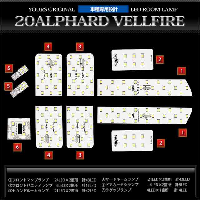 ヴェルファイア 20系/アルファード 20系 LEDルームランプ セット 車種専用設計【専用工具付】純白色 減光調整機能付き！の通販はau PAY  マーケット - ユアーズ | au PAY マーケット－通販サイト