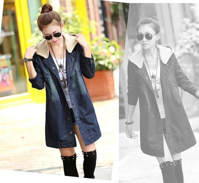 デニムジャケット レディース パーカコート フード付きコート デニム 秋冬 パーカ 大きいサイズ ロング丈 ゆったり 通勤 Saleの通販はau Pay マーケット レディース ファッション なゆた