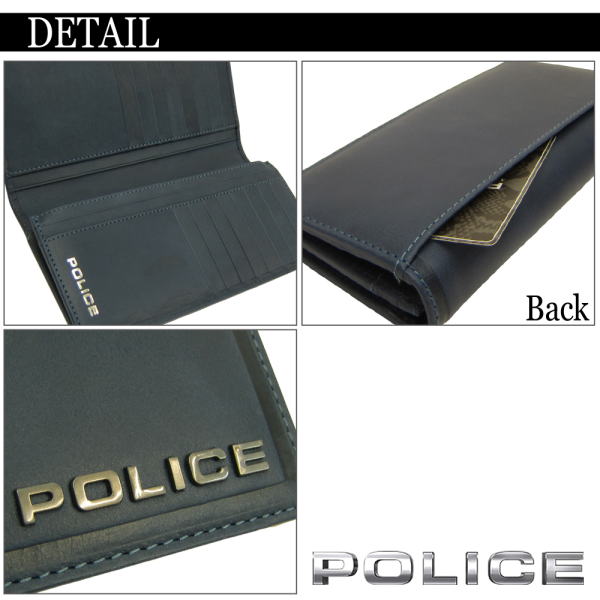 POLICE ポリス 長財布 牛革 EDGE 本革 レザー財布 折りたたみ ロング