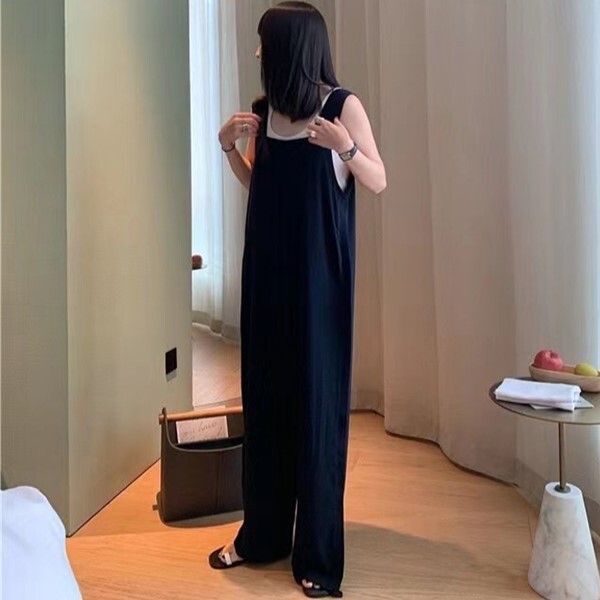 オールインワン サロペット 送料無料 個性的 ポケット スリット ゆったり 薄手 かわいい 大人可愛い きれいめ シンプル カジュアル おしゃれ 主役級 存在感 こなれ感 抜け感 とろみ感 ガーリー レトロ レディース 学生 OL ママ マタニティ