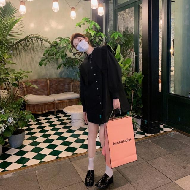 トップス シャツ 送料無料 個性的 ロング 袖あり 長袖 襟付き ボタン