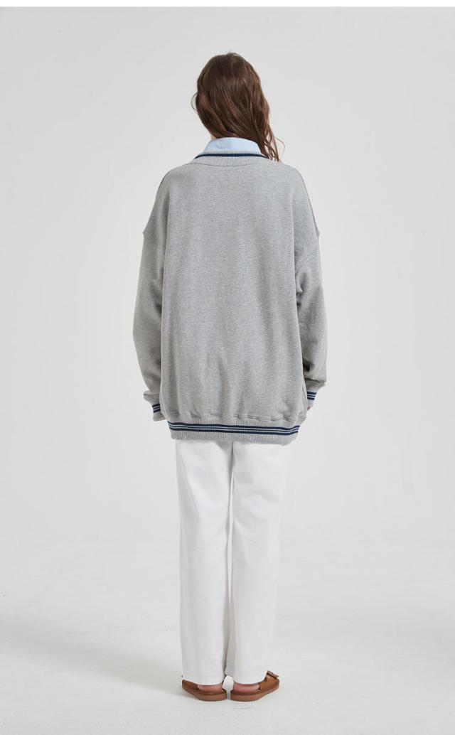 トップス トレーナー 送料無料 個性 長袖 スウェット Vネック オーバー