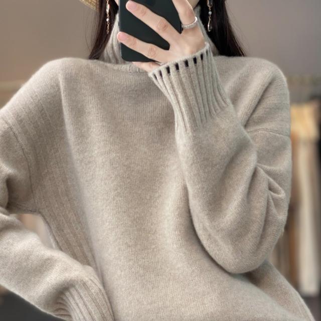 トップス ニット 送料無料 個性 長袖 セーター ハイネック タートル プルオーバー かわいい 大人可愛い きれいめ 上品 シンプル カジュアル おしゃれ 主役級 存在感 こなれ感 とろみ感 ガーリー レトロ 秋 冬 レディース ママ OL 学生