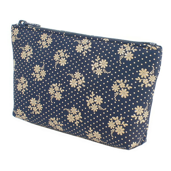 印伝 甲州印伝 印傳屋 上原勇七 ポーチ 化粧ポーチ 4405 コスモス 秋桜 黒地×ピンク漆 鹿革 本革 レザー 花柄 ブランド 冬物 冬ギフト クリスマス 贈り物 YM02 印伝 甲州印伝 印傳屋 上原勇七 ポーチ 化粧ポーチ 4405 コスモス 秋桜