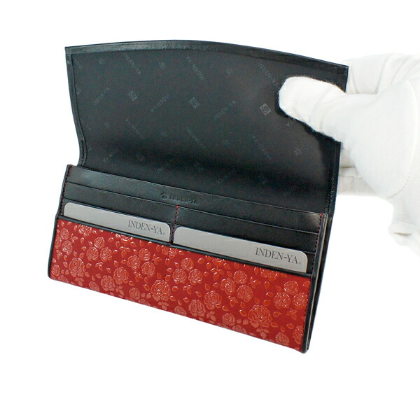 印伝 甲州印伝 印傳屋 上原勇七 財布 長財布 束入れ 2311 ローズ小