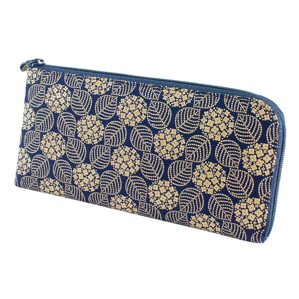 印伝 甲州印伝 印傳屋 上原勇七 財布 長財布 束入れ 2315 あじさい 紫陽花 赤地×白漆 鹿革 本革 レザー 花柄 ブランド 冬物 冬ギフト クリスマス 贈り物 YM01 印伝 甲州印伝 印傳屋 上原勇七 財布 長財布 束入れ 2315 あじさい