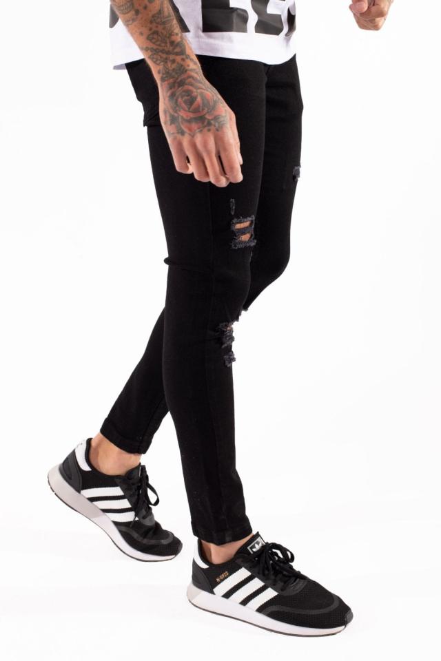 イレブンディグリーズ デニム 11Degrees スキニー ダメージ ジーンズ SUSTAINABLE DISTRESSED SKINNY JEANS BLUE BLACK OD ストレッチ デニム パンツ メンズ 11D3246-1021 [衣類] ユ00582 イレブンディグリーズ 11Degrees ダメージジーンズ Sustainable