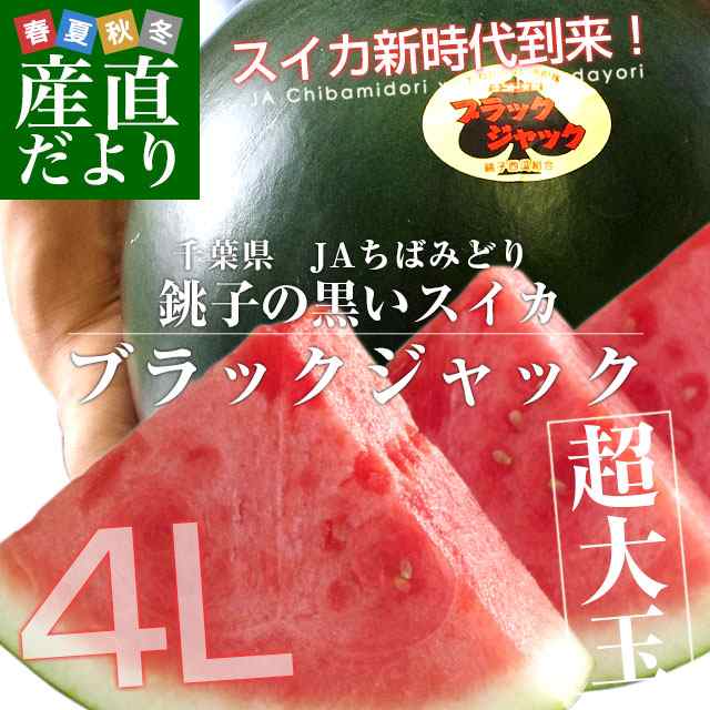 千葉県産 Jaちばみどり 銚子の黒皮スイカ ブラックジャック 4l 大玉1玉 約10キロ 送料無料 西瓜 すいかの通販はau Pay マーケット 産直だより