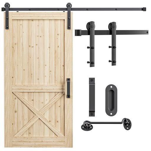SIGNSTEK 吊り引き戸レール バーンドア金具 6FT/1.83M 引戸レール 室内ドア 引き扉 DIY 建具金物 トラックレール 片引き戸 木製ドア I型
