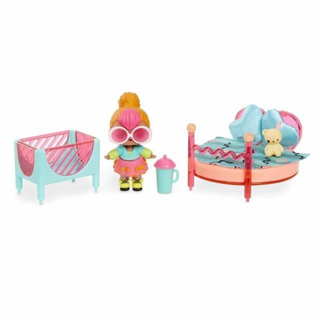 LOLサプライズ！ネオンQ.T.の家具付き寝室 ＆10+ Surprises、マルチカラー エルオーエル 着せ替え 人形 女の子 L.O.L. Surp