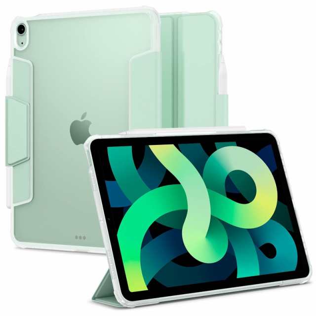 Spigen iPad Air 10.9 ケース 第6世代ケース(2024) / iPad Air第5世代ケース(2022) / iPad Air第4世代ケース(2020) 11&10.9インチ 背面クリア 透明 Apple Pencil 対応 米軍MIL資格 スリム スタンド 耐衝撃 傷防止 カメラ保護 レザー オートスリープの通販は