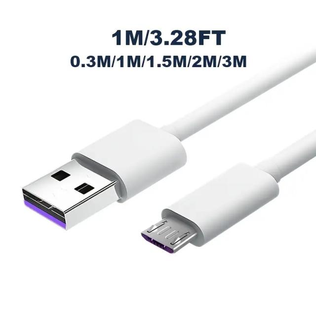 スマートウォッチ IP68Androidタブレット・スマホ用Mi Huawei Google対応USB-AからMicro USBへの高速充電データケーブル、5Aクイックチャージャーケーブル